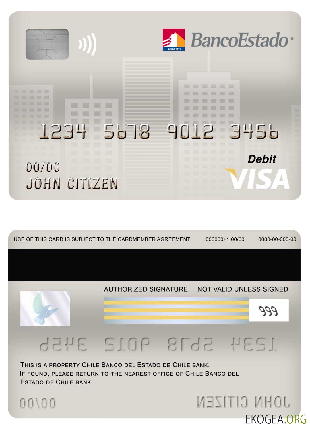 Chili Banco del Estado de Chile carte de débit visa bancaire